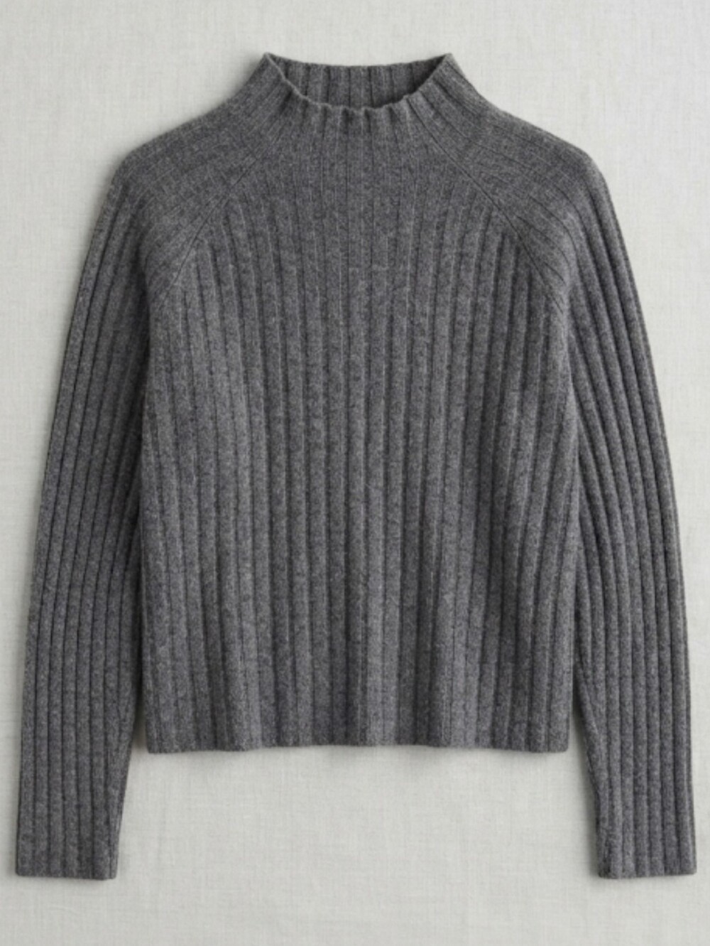 Everlane Funnel-Neck Cropped Sweater in Wool Cashmere Gray Size XXL - Picture 5 of 14